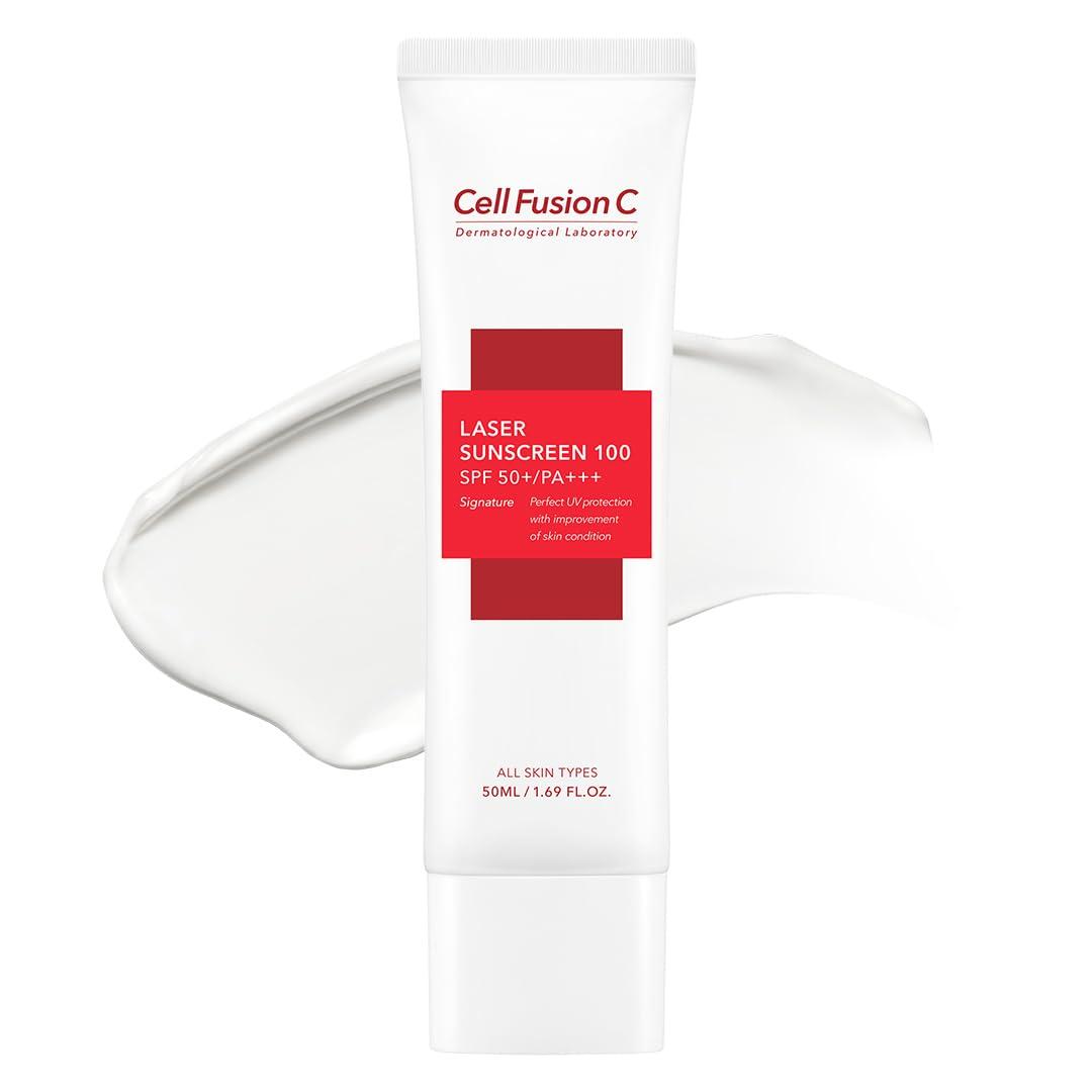 Cell Fusion C Self Cell Fusion Лазерный Солнцезащитный Крем 100 SPF 50 PA Прилипающий УФ-Защитный Макияж Оригинальный Официальный Подходит для Чувствительной Кожи Солнцезащитный Крем, База, белый