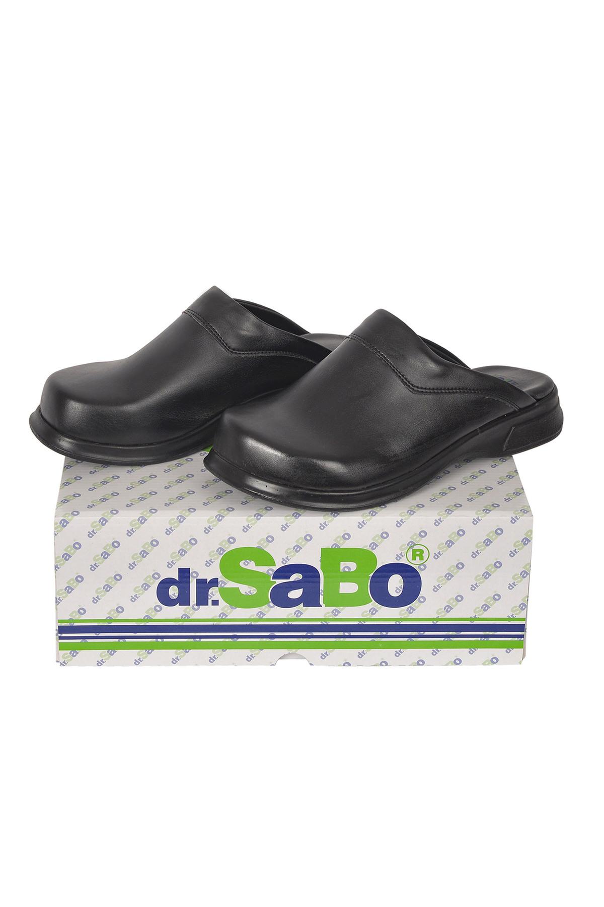 

Black Chef Sabo Slippers - Kitchen Slippers Orthopedic Leather 40
