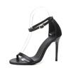 Sexy One-word Buckle Sandals 2025 New Summer Versatile High Heels Stiletto Black Women's Shoes Fairy Style Sw