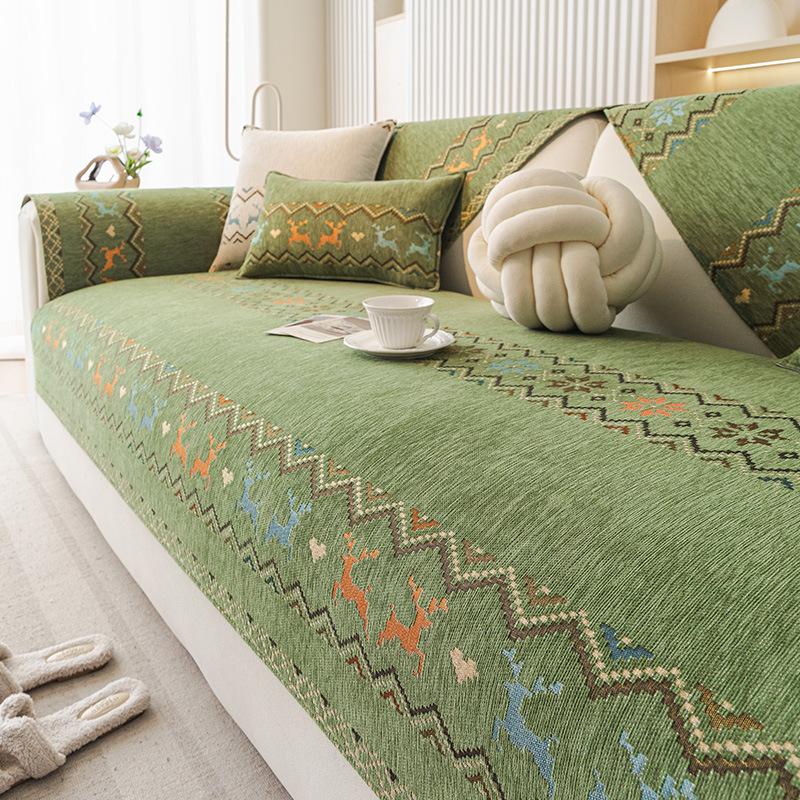 

Простая подушка для дивана, всесезонная универсальная нескользящая кожаная накидка на диван, скандинавская модная шениловая подушка для сиденья, полотенце-накидка на спинку 45 * 45 Pillow Cover