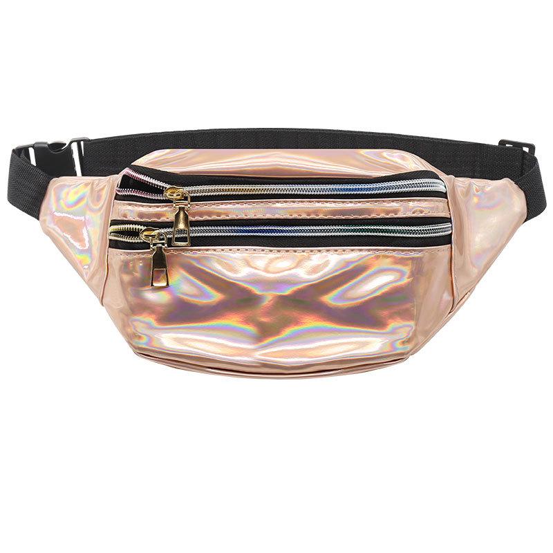 Colorful Laser Crossbody Running Waist Bag for Men and Women – Large Capacity Fitness Bag with Coin Purse and Phone Holder