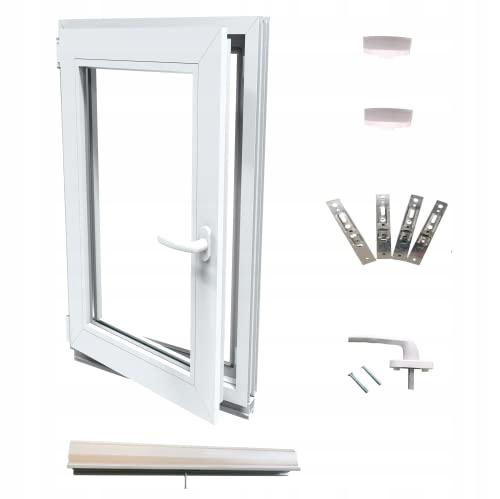 Ventana de PVC Blanca 40x60 Izquierda 400x600 mm Oscilobatiente, Doble Acristalamiento