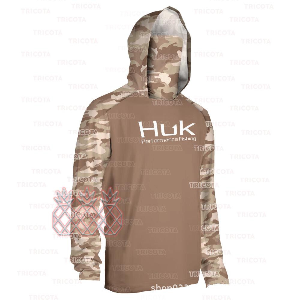 Cross-border HUK hooded face towel fishing suit outdoor summer long-sleeved sunscreen suit quick-drying breathable luya fishing suit XXXS