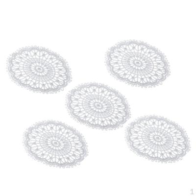 5 Pieces Dolls House Miniature White Lace Tablecloth /12 Dollhouse Living Room Dining Kitchen