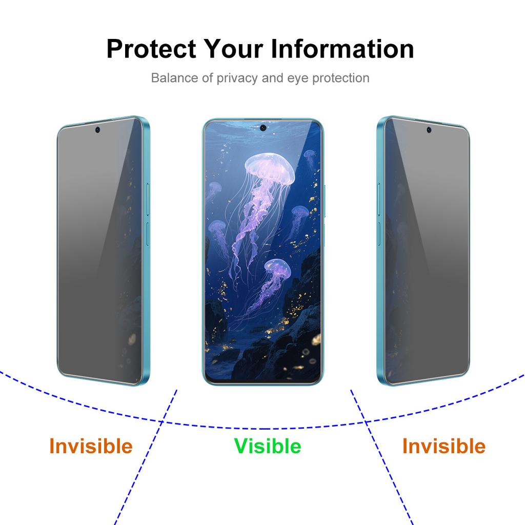 25Pcs For Honor X7c 4G Anti-Spy Tempered Glass Screen Protector Anti Drop HD Clear Film