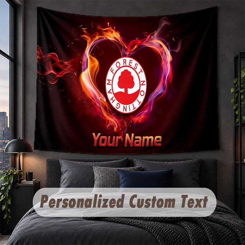 Custom Name Text Tapestry,Nottingham Forest Decorative Wall Hanging, Background Tapestry For Home Bedroom