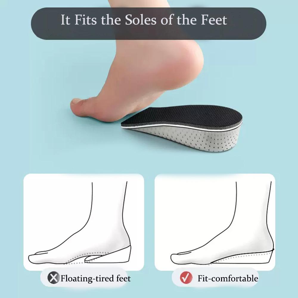 Solette rialzanti, Memory Foam, Solette interne rialzanti invisibili, Comfort sportivo, Mezze solette per uomo e donna