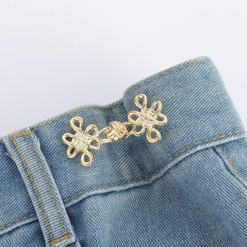 Pentagram Adjustable Waist Button for Pants Detachable Button Perfect Fit Jeans Buckle Waist Tightener Clothing Accessories