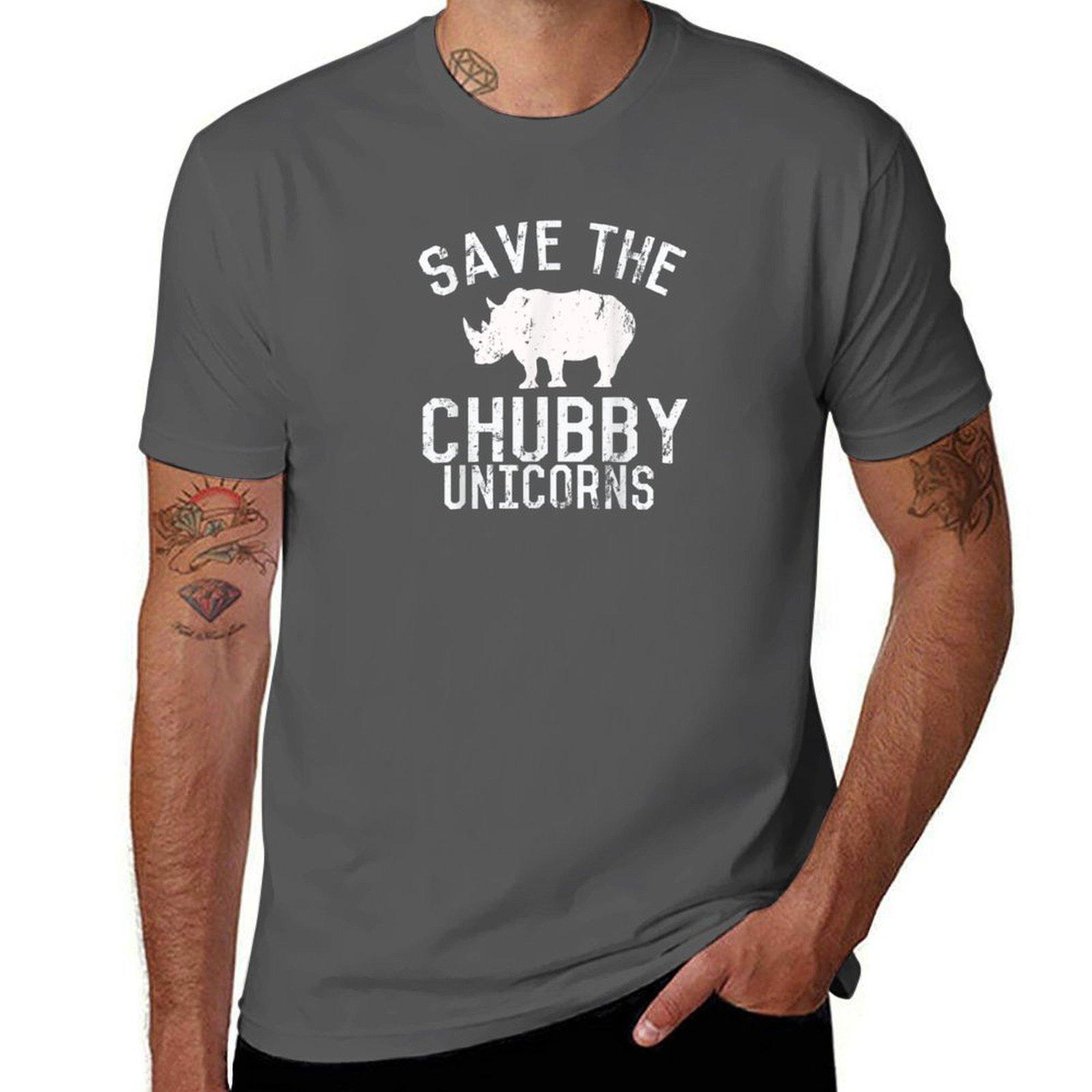 

Save The Chubby Unicorns funny chubby T-Shirt t shirt man designer man t shirts cotton T-Shirt 4XL