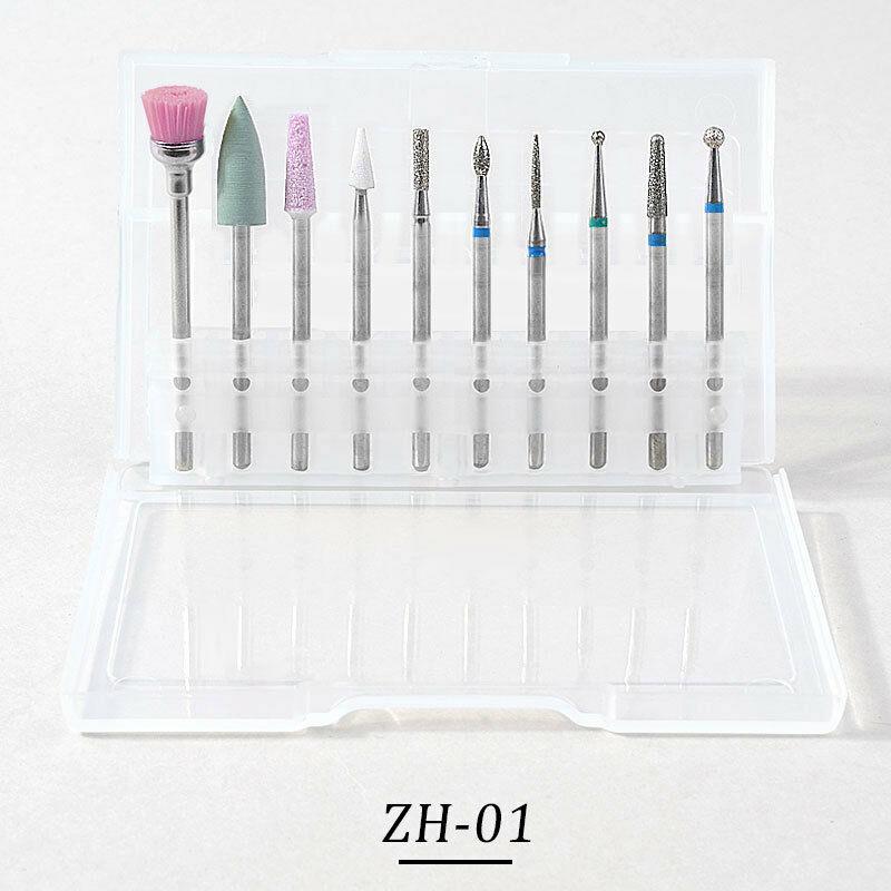 10Pcs Nail Drill Bit Set Milling Cutter Cuticle Remover Nail Polishing Manicure Pedicure Tool
