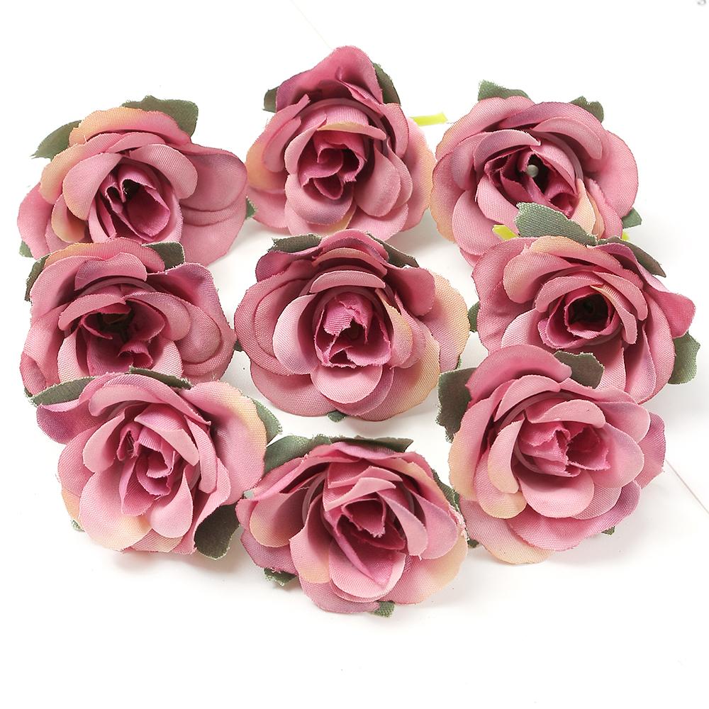 10/20Pcs 3.5cm Mini Rose Artificial Flowers Heads for Home Decor Garden Wedding Decoration Fake Flowers DIY Craft Accessories