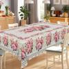 Spring Pink Rose Rectangle Tablecloth for Table Decor Summer Floral Kitchen Dining Table Cloth Mother's Day Gift Party Decor
