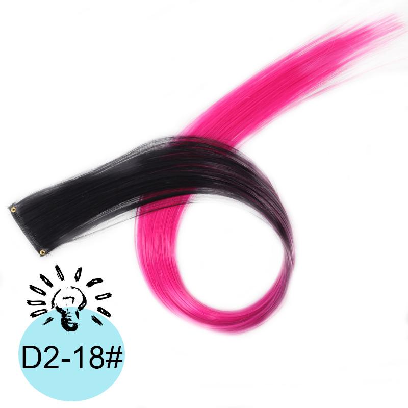 One Card Gradient Hanging Ear Dye Three Color Hair Extension Wig BB Clip Colored Wig Women's Synthetic Wig Halloween Music Festival Party Use