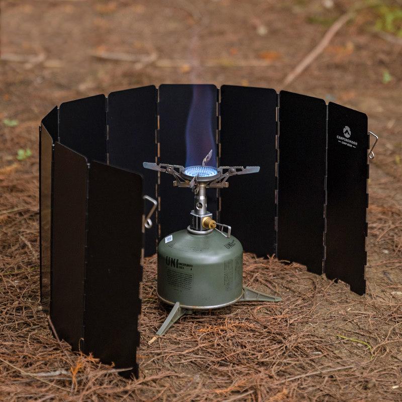 CAMPINGMOON Portable Gas Stove Windshield BKYD-10 Outdoor Tabletop Wind Guard The Wind-Blocking Accessory for Picnic Stoves