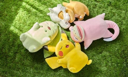 Pokémon Center Original Soft Plush Toy, Pokémon Sleep, Goodnight Pikachu, 35.5 x 30 x 15 cm (H x W x D)