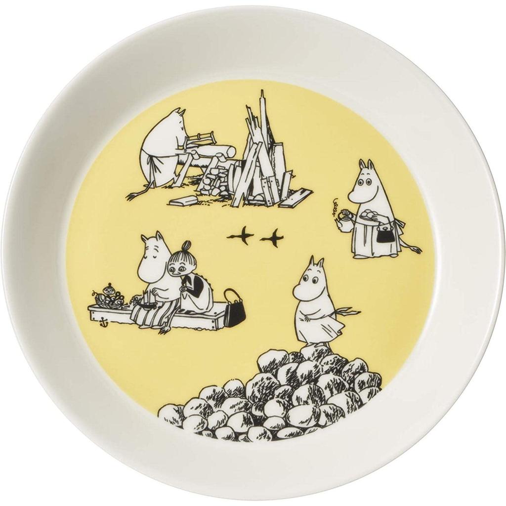 [Officially Imported] Moomin by ARABIA Plates, Set of 2, 19cm, Yellow & Flame, 1028337