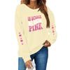 Breast  Sweatshirts For WomenRibbon Breast  Shirt Cute Dog Graphic  Long Sleeve Tops
