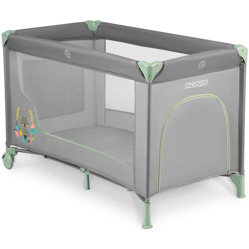 Berço de Viagem 125 X 65 X 78 Cm Rk-240 Cinza-Menta