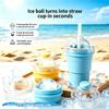 2 In 1 Ice Mold and Water Bottle Food-Grade Silicone Foldable Ice Ball Cup BPA-Free Portable Travel Tumbler for Outdoor Camping