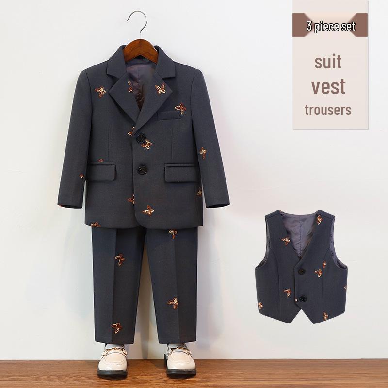 Children's Autumn/Winter Academy Style Suit Set for Boys and Girls - Formal Wear Skirt and Suit for Performances