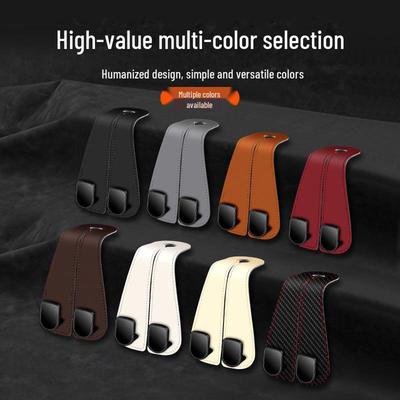 Suede Car Seat Back Double Hook Phone Holder - Multifunctional Metal Hook for Rear Seat