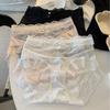 Female Summer Sexy Lace Pure To Light Luxury Satin Pure Cotton Crotch Waist Triangle Briefs