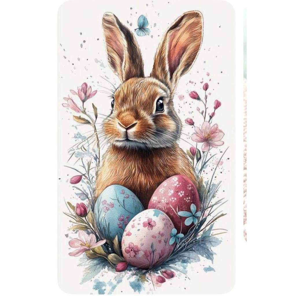 Retro Metal Wall Sign, Easter Bunny with Eggs, Vintage Tin Plate Home Decor