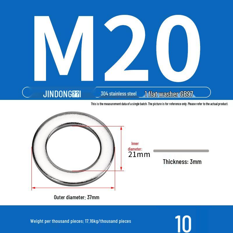 Stainless Steel 304/201/316 Oversized Thick Flat Washer Gasket Screw Washer GB97/GB96