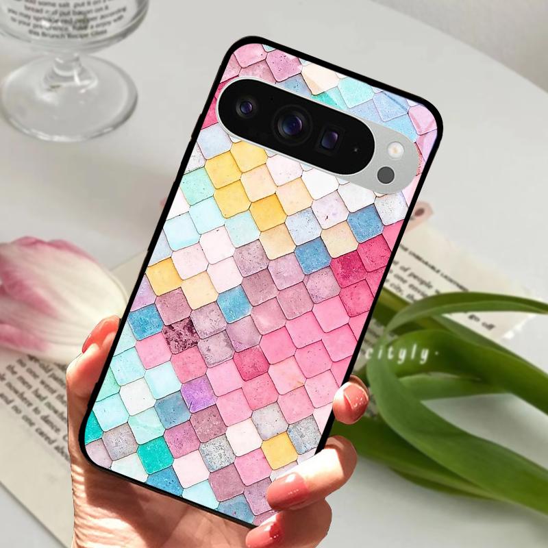 For Google Pixel 9 Pro XL Case Pixel9 Cute Animal Tempered Glass Phone Cover For GOOGLE PIXEL 9A Glass Protective Fundas Cases