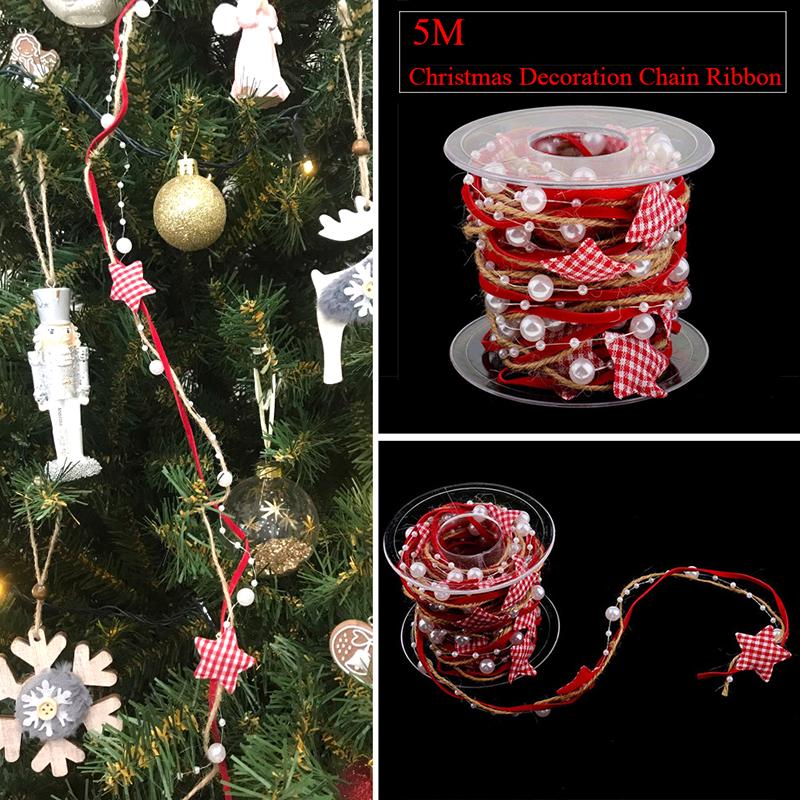 Buy Christmas Tree DIY Star Chain Ribbon Merry Christmas Party ...