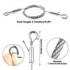 Adjustable 304 Stainless Steel Picture Hanging Wire with Double Hook for Lighting Suspension - 2PCS Pack