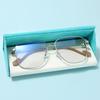 NeoRetro F8038 Oblique Metal Glasses Silver