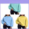 Womens Autumn Winter Cozy Fleece Hoodie With Half High Neck For Casual Daily Wear