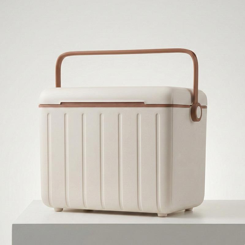 Portable 18L Insulated Cooler Box for Camping & Fishing - Ice Storage Bucket for Picnics & Gifts 18L кремовый