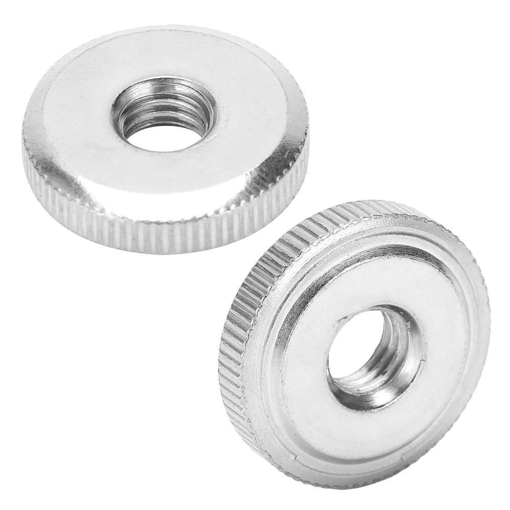 10pcs Flat Head Knurled Thumb Nuts Through Hole Carbon Steel Nuts Machine Assembly