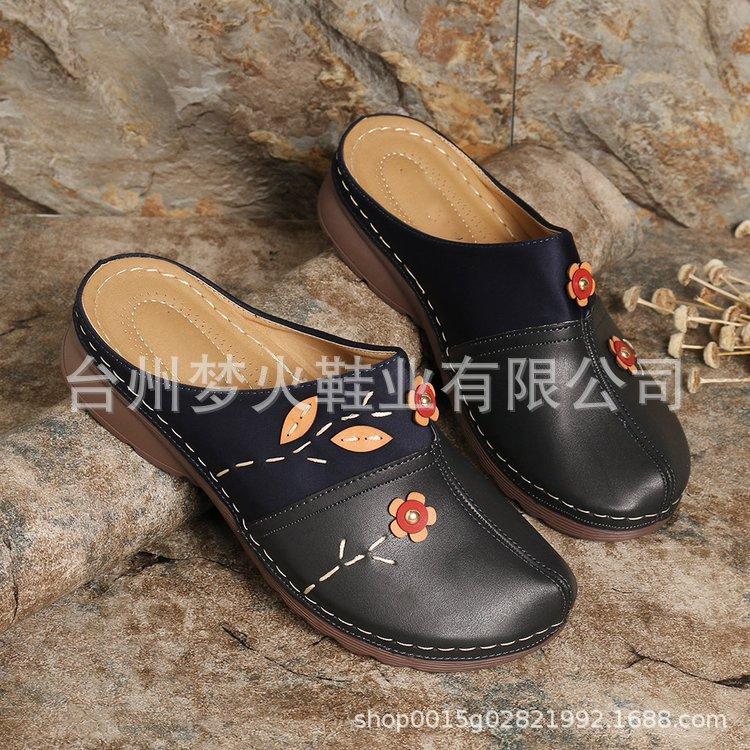 

Summer women s shoes bag head women s sandals flower wedge heel women s cool slippers 43 бордовий