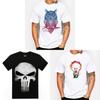 Owl Light Bulb Skull Pattern T Shirt For Men Casual Short Sleeve Printed Fabric Youth Wear