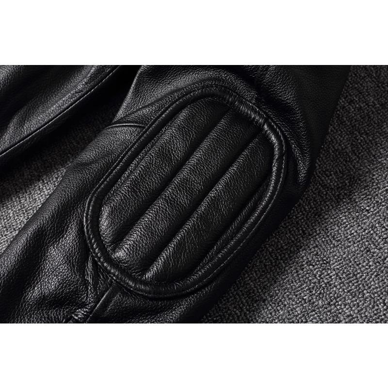 Chinese Size Vintage Yellow Brown Real Cowhide Genuine Leather Jacket Men Motorcycle Coat Mens Biker Clothes Spring Autumn Asian Size 6XL