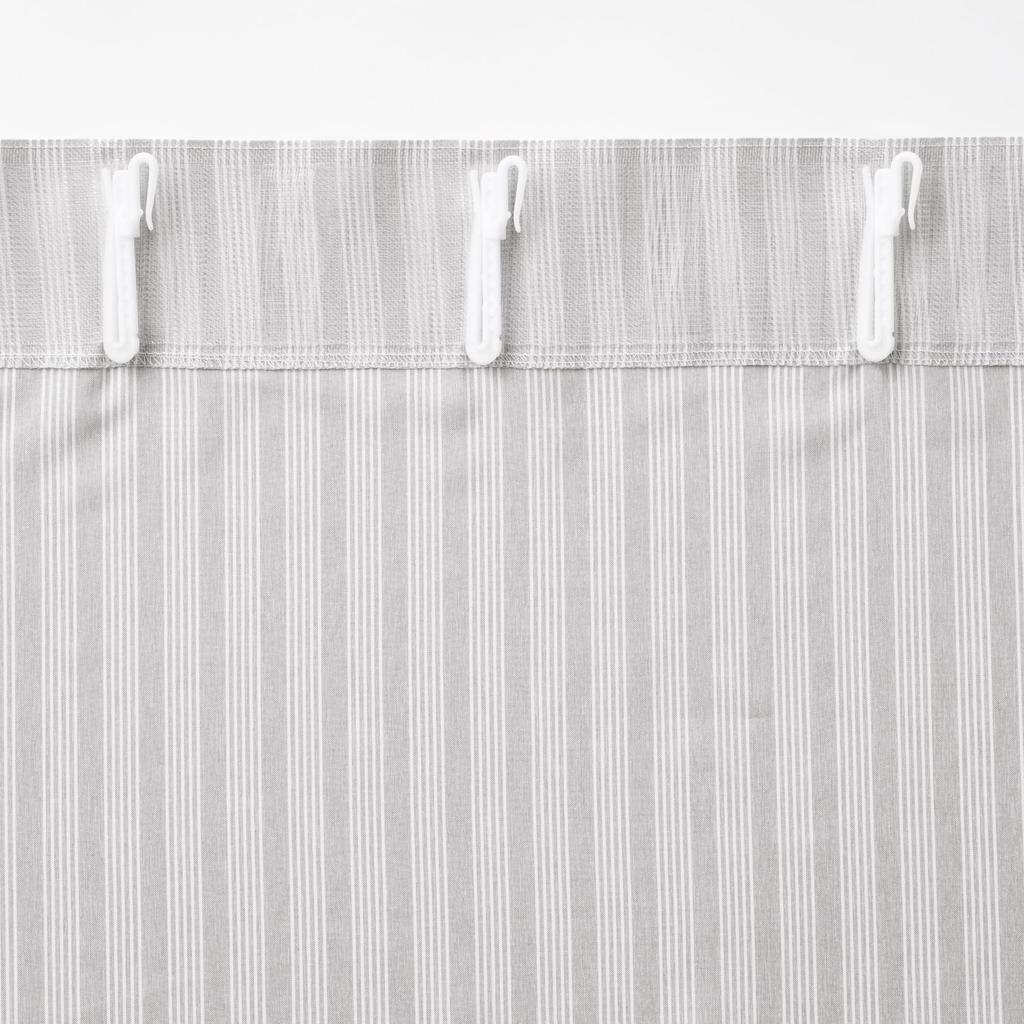 MUJI Recycled Polyester Yellow 100cm Wide X 178cm 84835643 Non-Pleated Curtains, Stripe, Long,