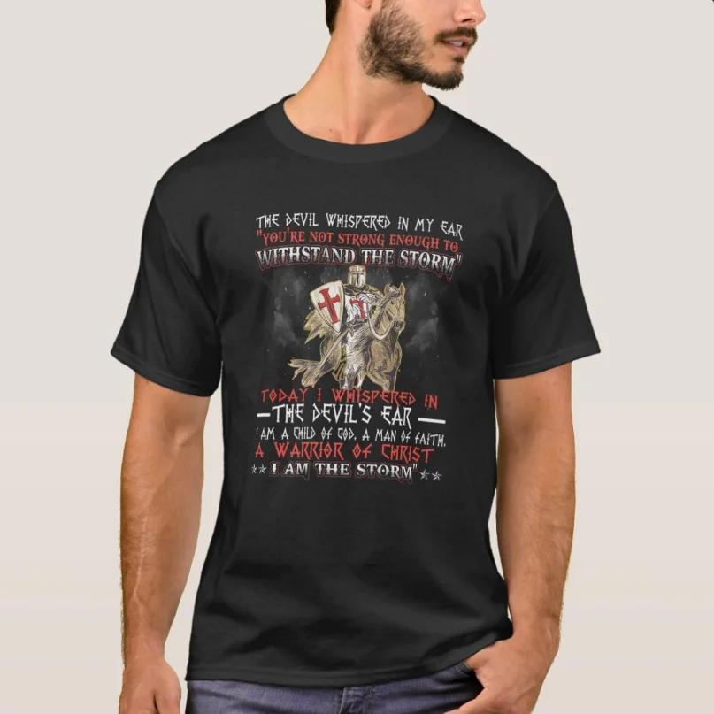 

Warrior of Christ I Am The Storm Knights Templar TShirt 100 Cotton ONeck Summer Short Sleeve Casual Mens Tshirt Size S3XL S