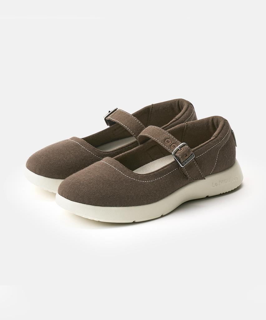 Lemouton Comfortable Merino Wool Mary Jane Sneakers Brown