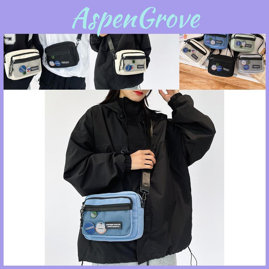 Stylish Japanese Streetwear Retro Small Crossbody Bag For Trendy Students