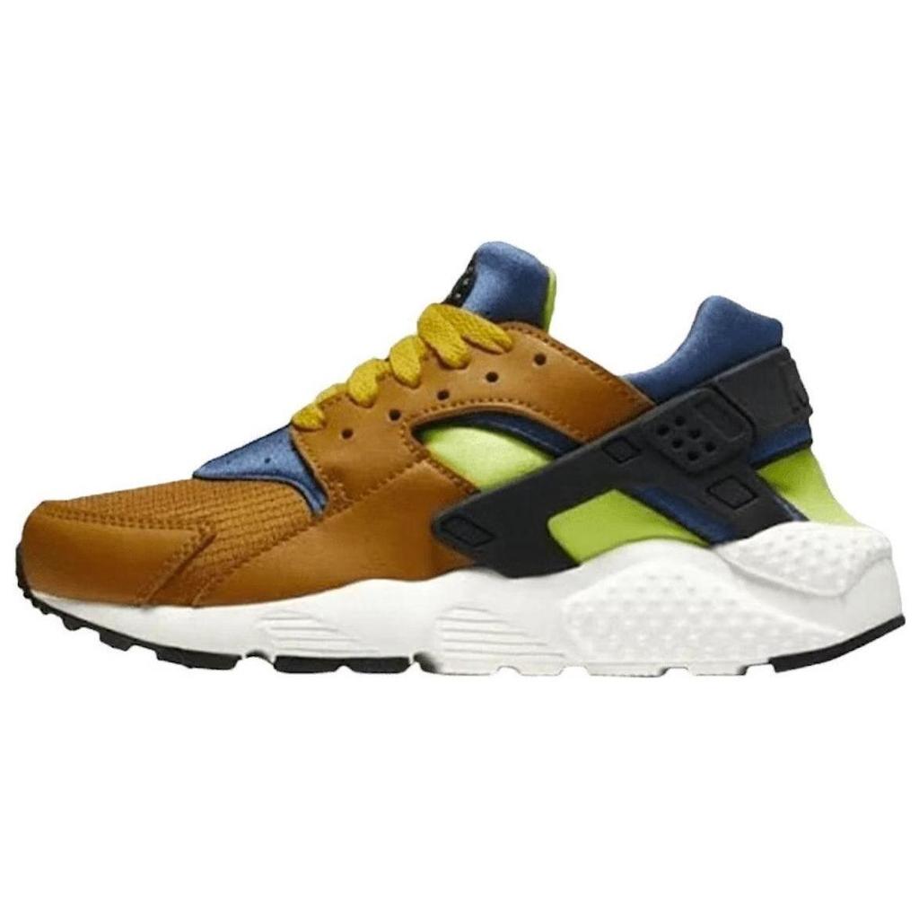 Nike Huarache Run GS Desert Ochre Kids Sneakers Multi-Color Volt-Black-Blue-Force 654275-701