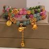 Exquisite Women's Jade Tourmaline Bracelet with Gourd Pendant