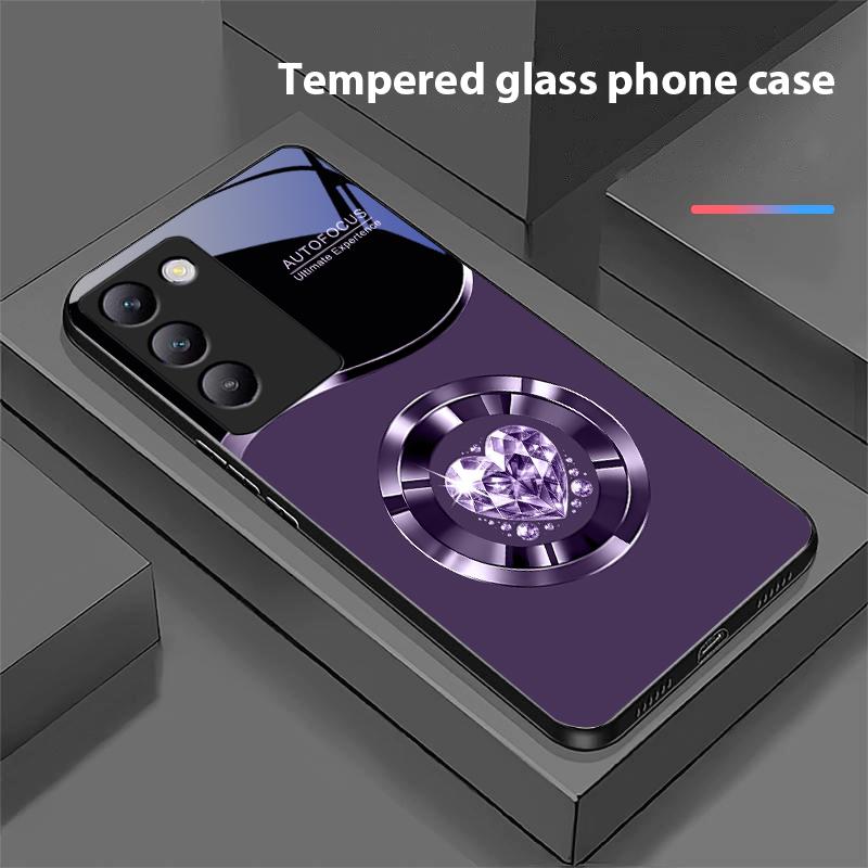 Circle Diamond Für Y72 33S 11 03 36 96 Lite 35 16 Iqoo 12 V40 SE 5G 29 40 21 30 X80 Pro Vivo Gehärtetes Glas Handyhülle Schwarz