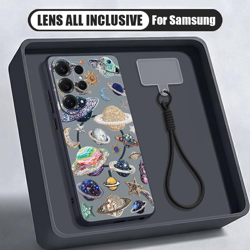 Jellyfish Dolphin Pattern Case For Samsung S26 Ultra S25 FE S24 S24 Plus A57 A37 A17 A56 A36 A16 A55 A35 A15 A54 5G Hybrid Magnetic Matte Cover