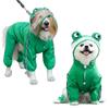 Cartoon Dog Raincoat with Hood Funny Shape Adjustable 3D Frog Pet Poncho Full-Coverage Transparent Hat Four Legs Dog Costume