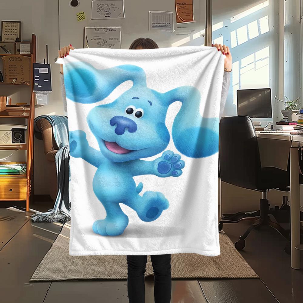 1 Manta de Franela con Estampado de Blue's Clues, Alta Calidad para Todas las Estaciones, Decoración del Hogar, Calidez y Comodidad, Perfecta para Regalos de Navidad