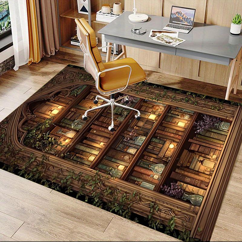 1 Stück Bücherregal Bibliothek Rutschfester Teppich für Büro & Wohnzimmer & Schlafzimmer & Esszimmer - Flachgewebe Maschine-O346