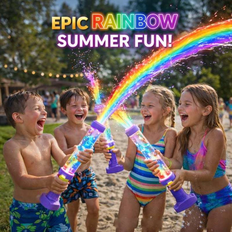 Pistola ad Acqua LED Arcobaleno con Luce Luminosa per Piscina, Spiaggia, Giochi all'Aperto
